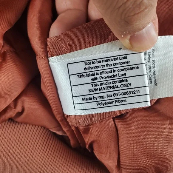 WILFRED Free Avion Bomber Jacket Womens Small Dark Peach Cropped Aritzia - Picture 9 of 16